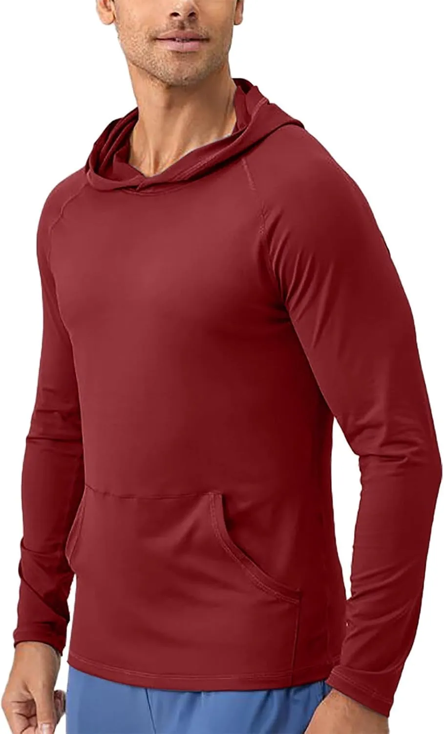 2025 Men's Sports Hoodie Hooded Absorption Quick Drying Fitness Jacket Slim Running Training Long Sleeve
