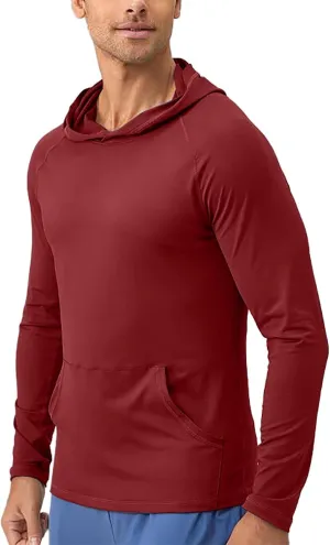 2025 Men's Sports Hoodie Hooded Absorption Quick Drying Fitness Jacket Slim Running Training Long Sleeve