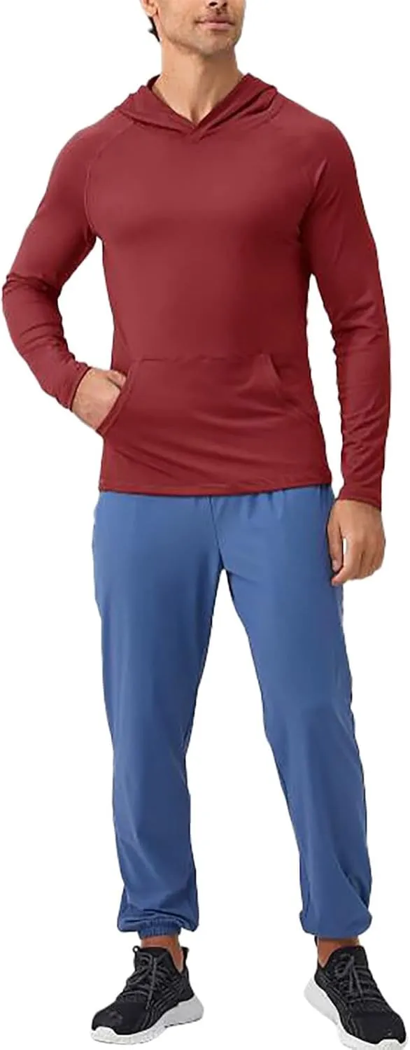 2025 Men's Sports Hoodie Hooded Absorption Quick Drying Fitness Jacket Slim Running Training Long Sleeve