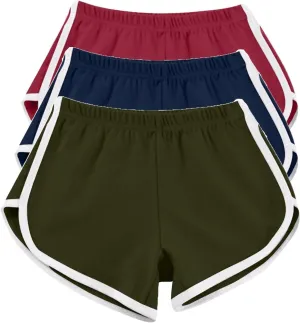 3 Packs Girls Athletic Shorts Kids Soccer Basketball Shorts Quick Dry Running Shorts Tennis Joggers Workout Shorts