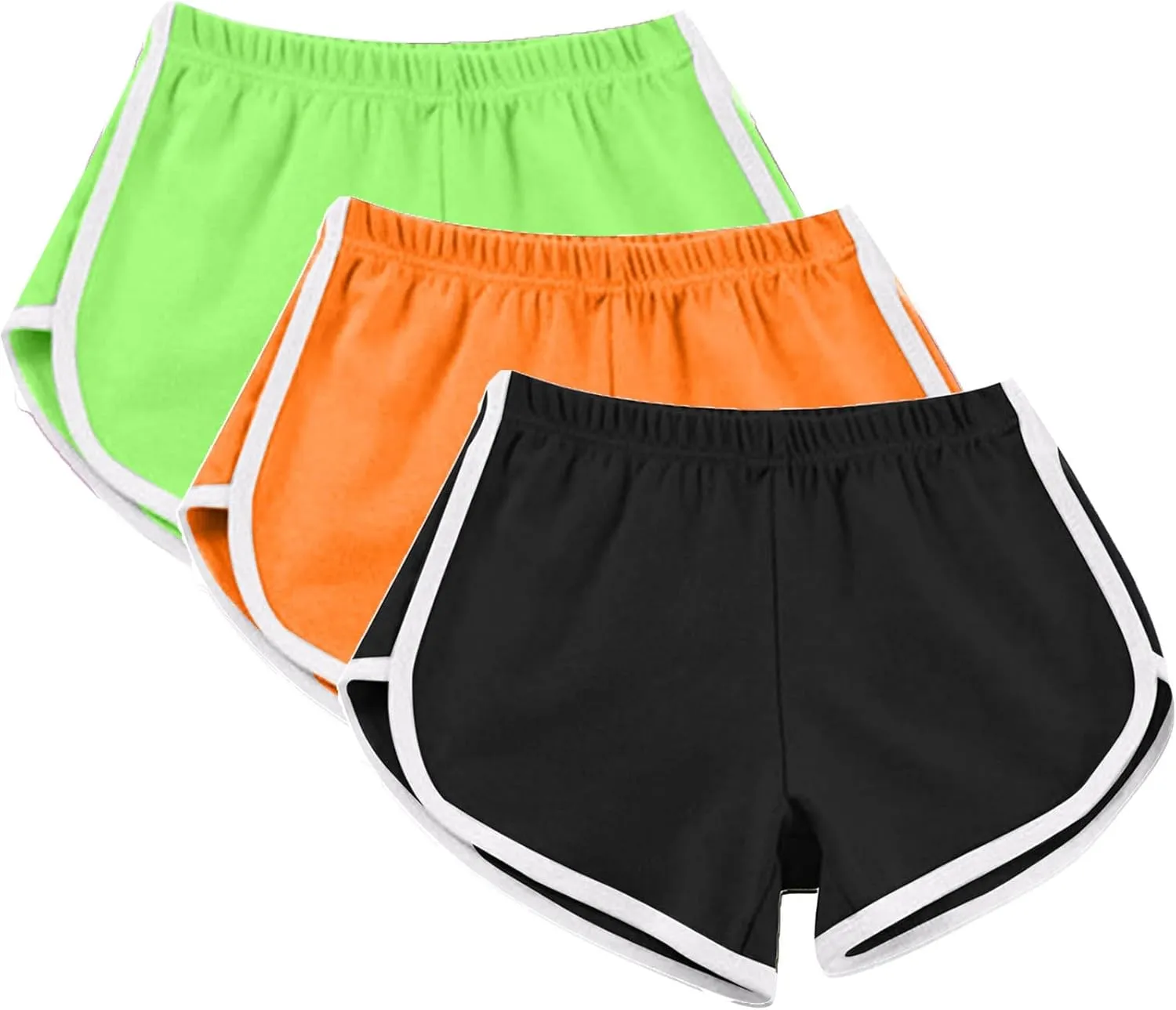 3 Packs Girls Athletic Shorts Kids Soccer Basketball Shorts Quick Dry Running Shorts Tennis Joggers Workout Shorts