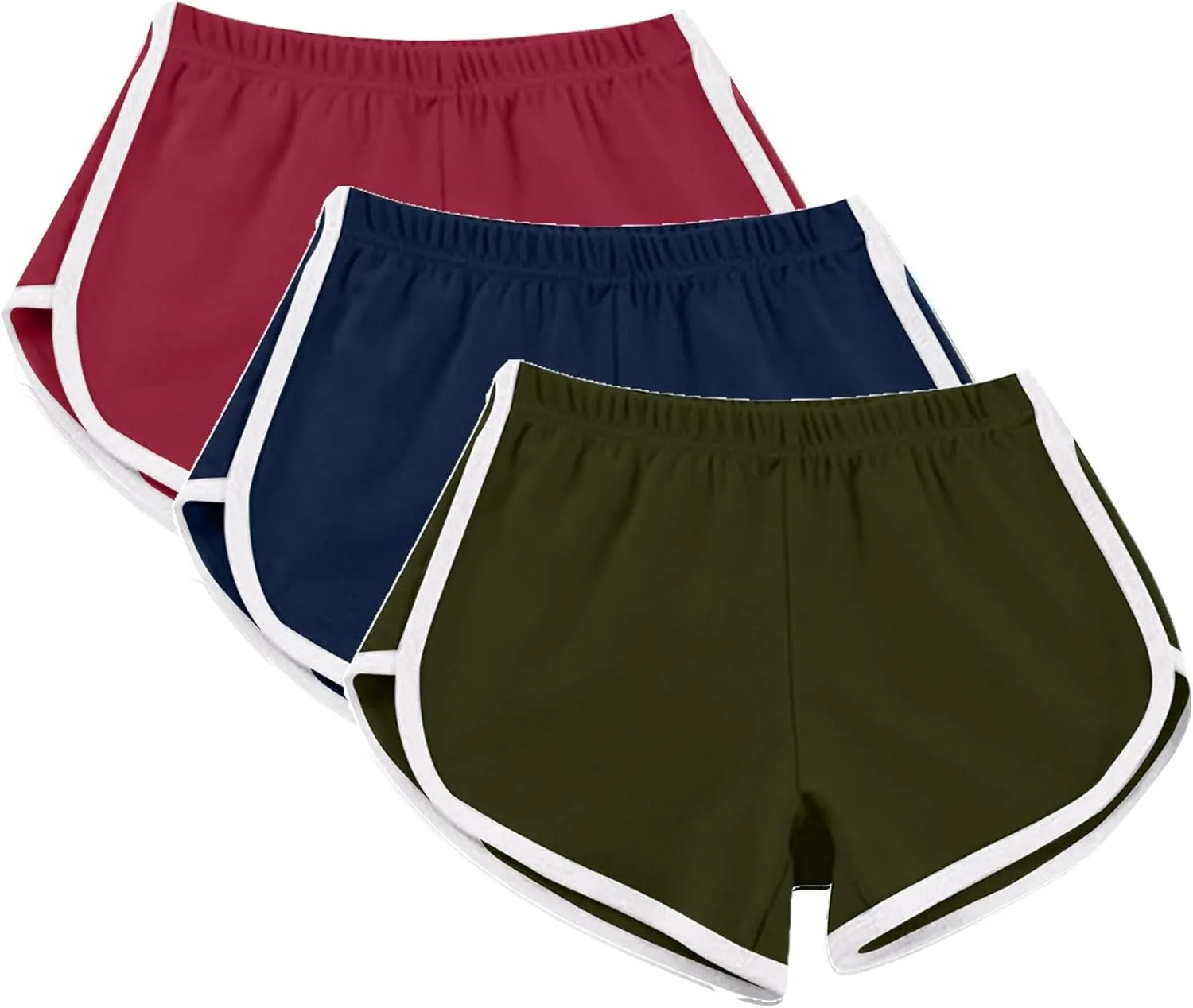 3 Packs Girls Athletic Shorts Kids Soccer Basketball Shorts Quick Dry Running Shorts Tennis Joggers Workout Shorts