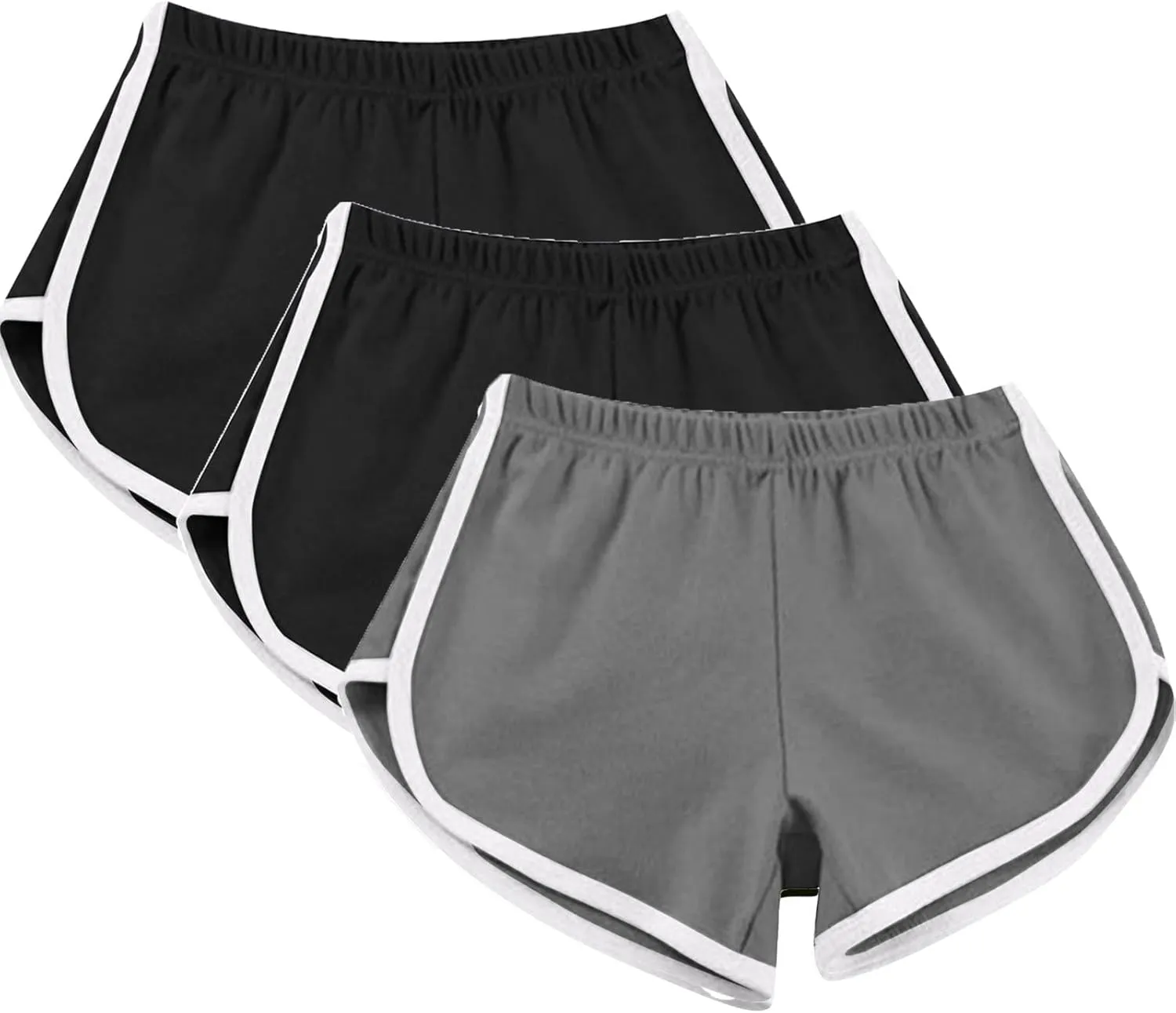 3 Packs Girls Athletic Shorts Kids Soccer Basketball Shorts Quick Dry Running Shorts Tennis Joggers Workout Shorts