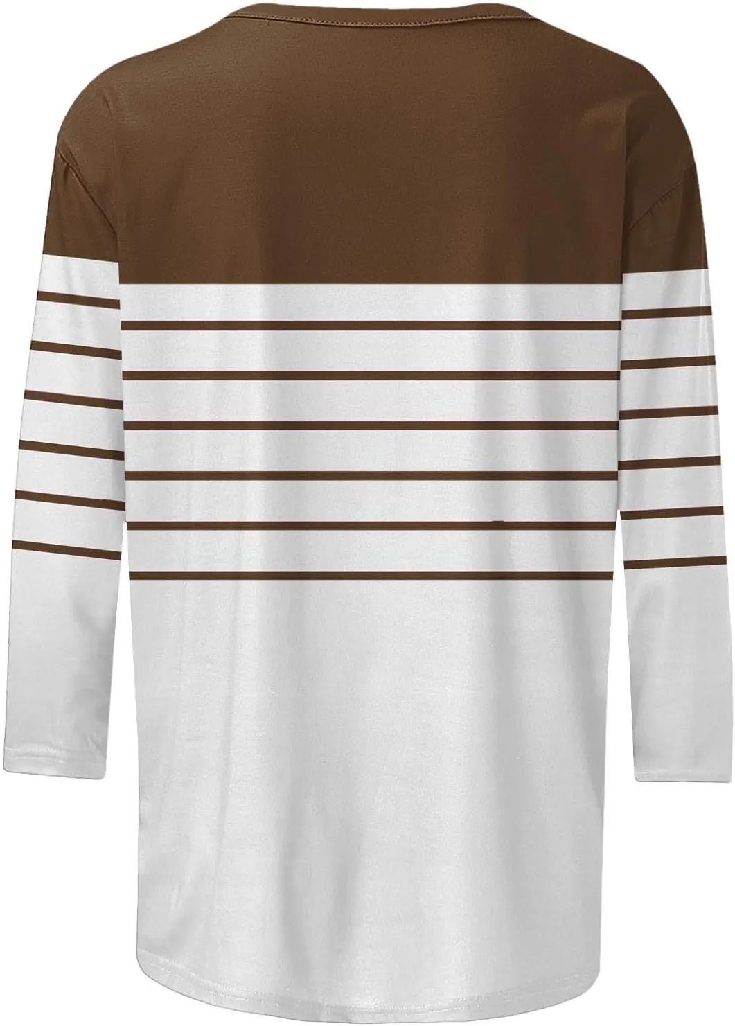 3/4 Length Sleeve Womens Tops Summer Three Quarter Striped Shirts Plus Size Trendy Casual Loose Fit Soft Blouse Tees