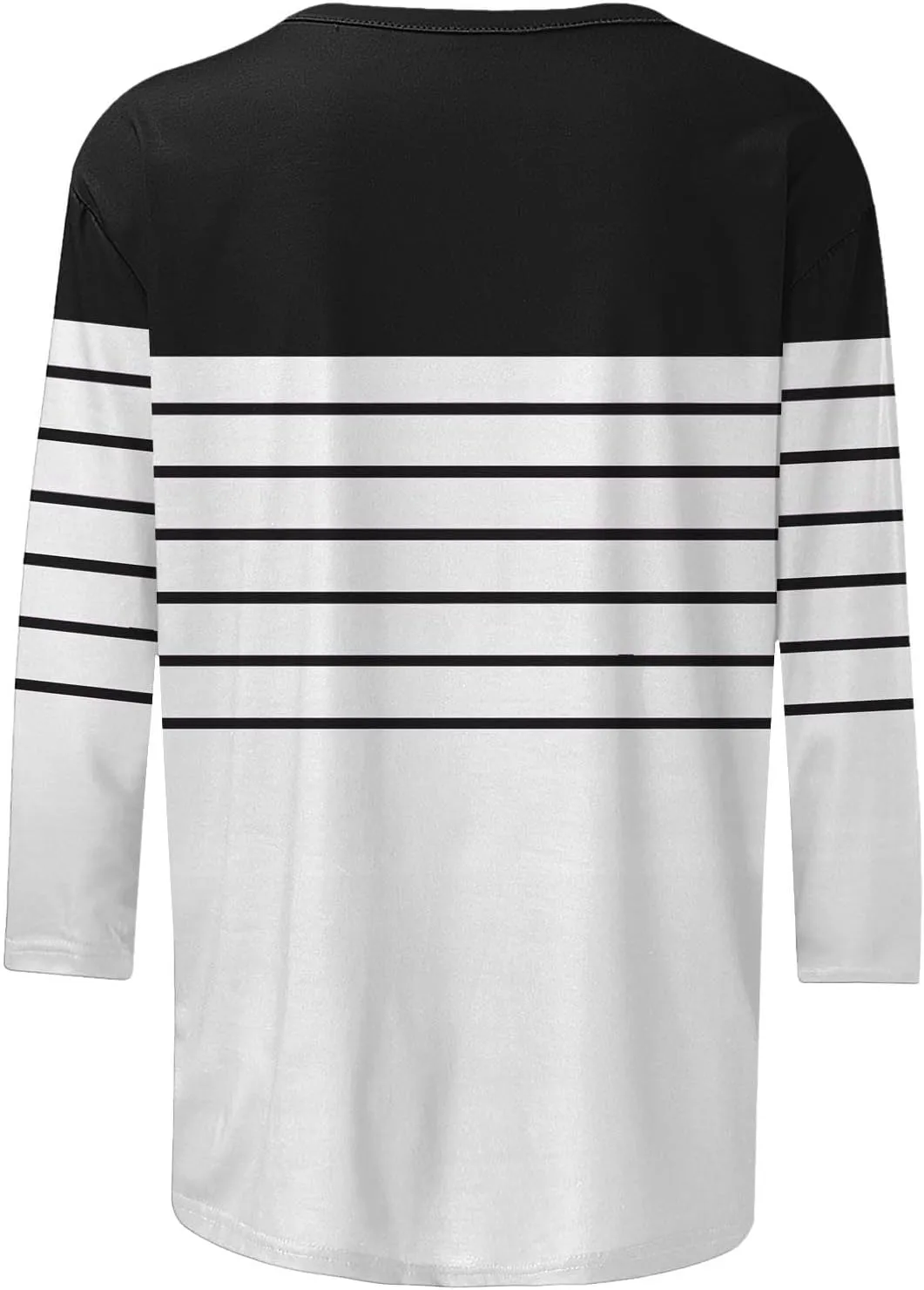 3/4 Length Sleeve Womens Tops Summer Three Quarter Striped Shirts Plus Size Trendy Casual Loose Fit Soft Blouse Tees