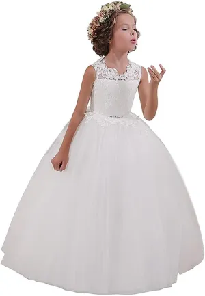 Abaowedding Flower Girl Dresses First Communion Dresses Girls Pageant Dresses Ball Gown Lace up Girl Dresses