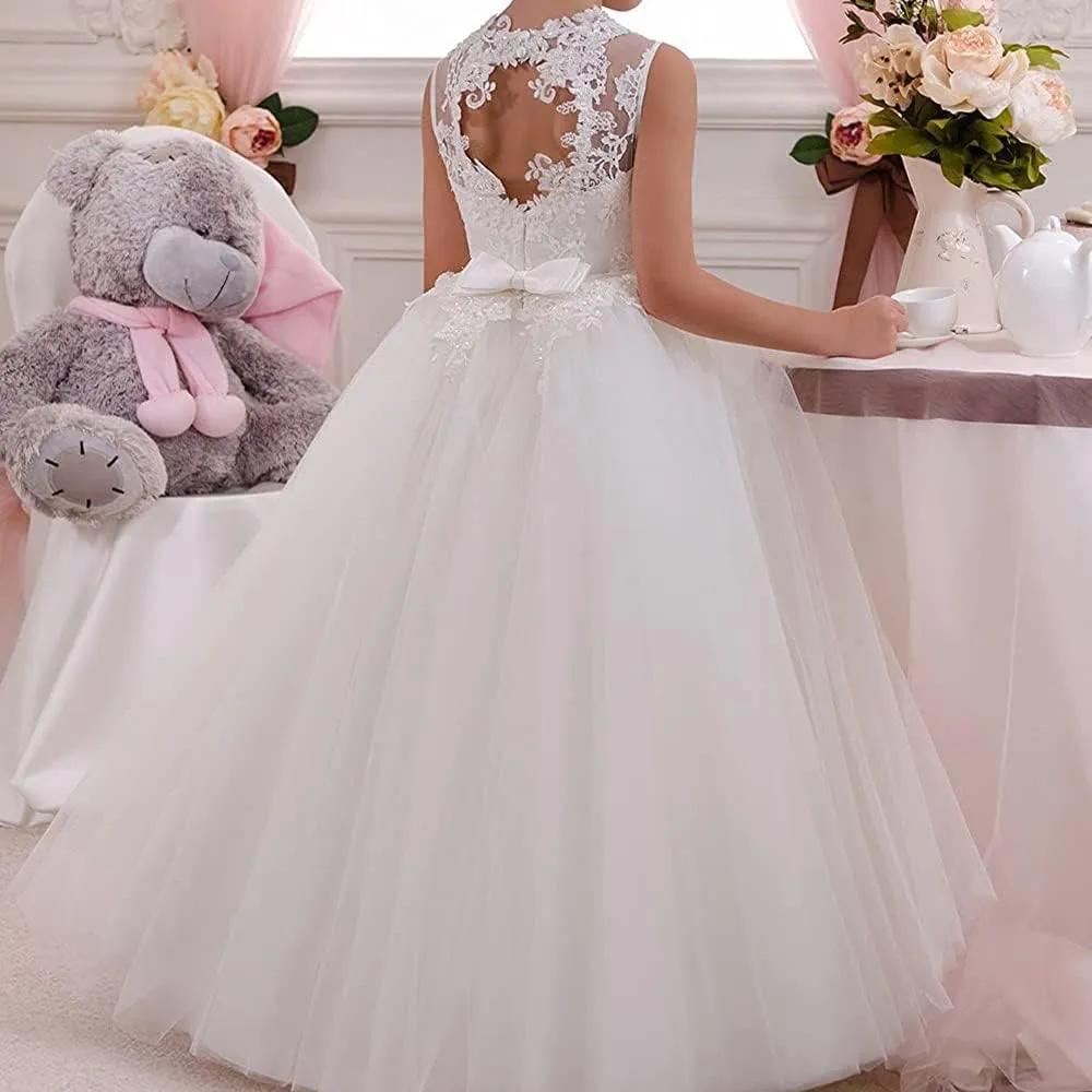 Abaowedding Flower Girl Dresses First Communion Dresses Girls Pageant Dresses Ball Gown Lace up Girl Dresses