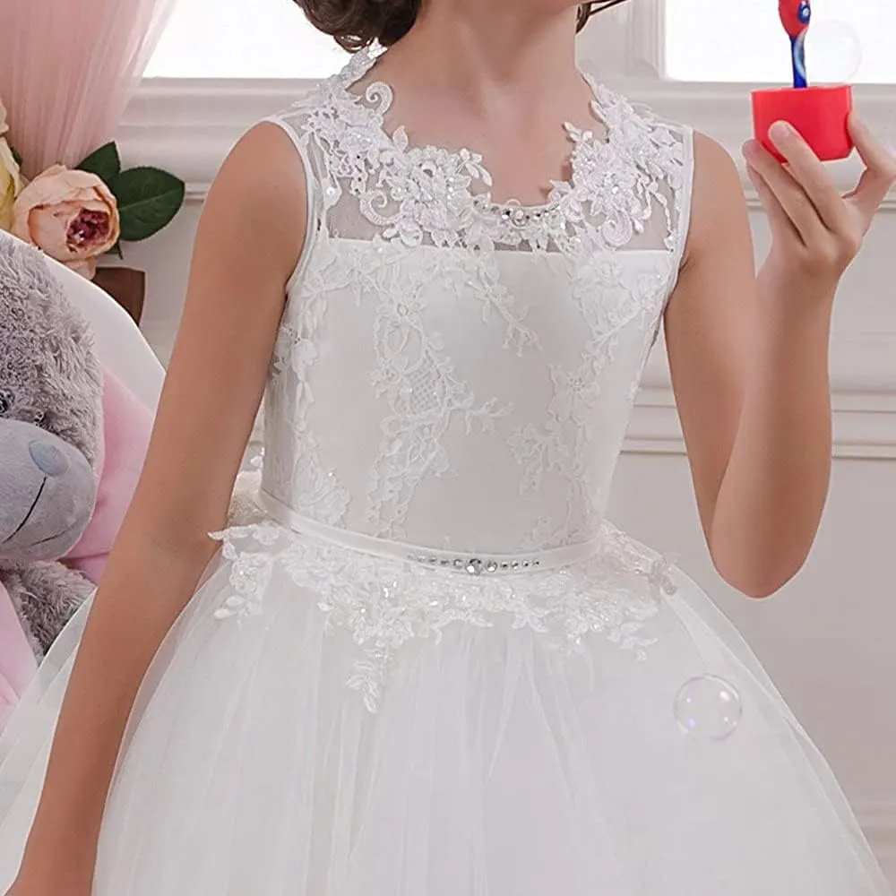 Abaowedding Flower Girl Dresses First Communion Dresses Girls Pageant Dresses Ball Gown Lace up Girl Dresses