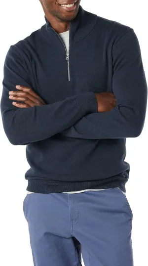 Amazon Essentials Men's 100% Cotton Quarter-Zip Sweater