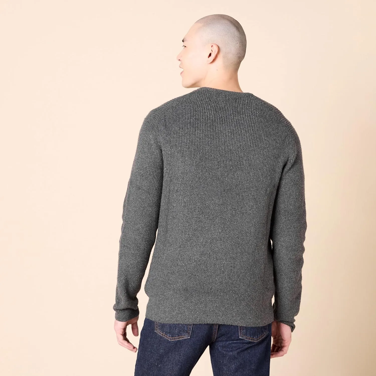 Amazon Essentials Men's Long-Sleeve Soft Touch Waffle Stitch Crewneck Sweater