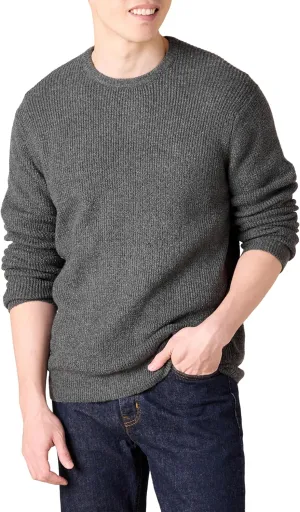 Amazon Essentials Men's Long-Sleeve Soft Touch Waffle Stitch Crewneck Sweater
