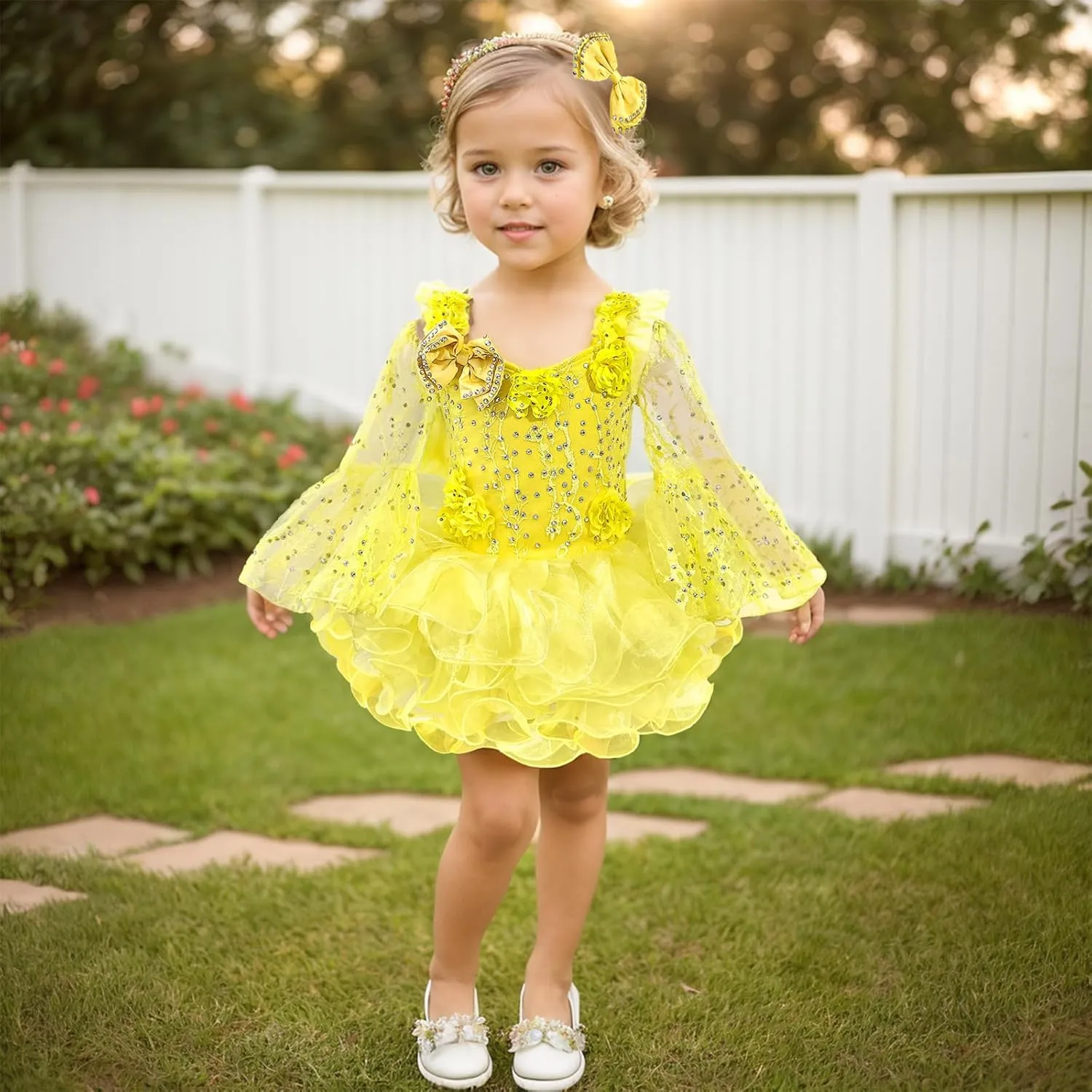 Baby Girls Handmade Beaded Dresses Pageant Dress Birthday Dresses infent Princess Dress