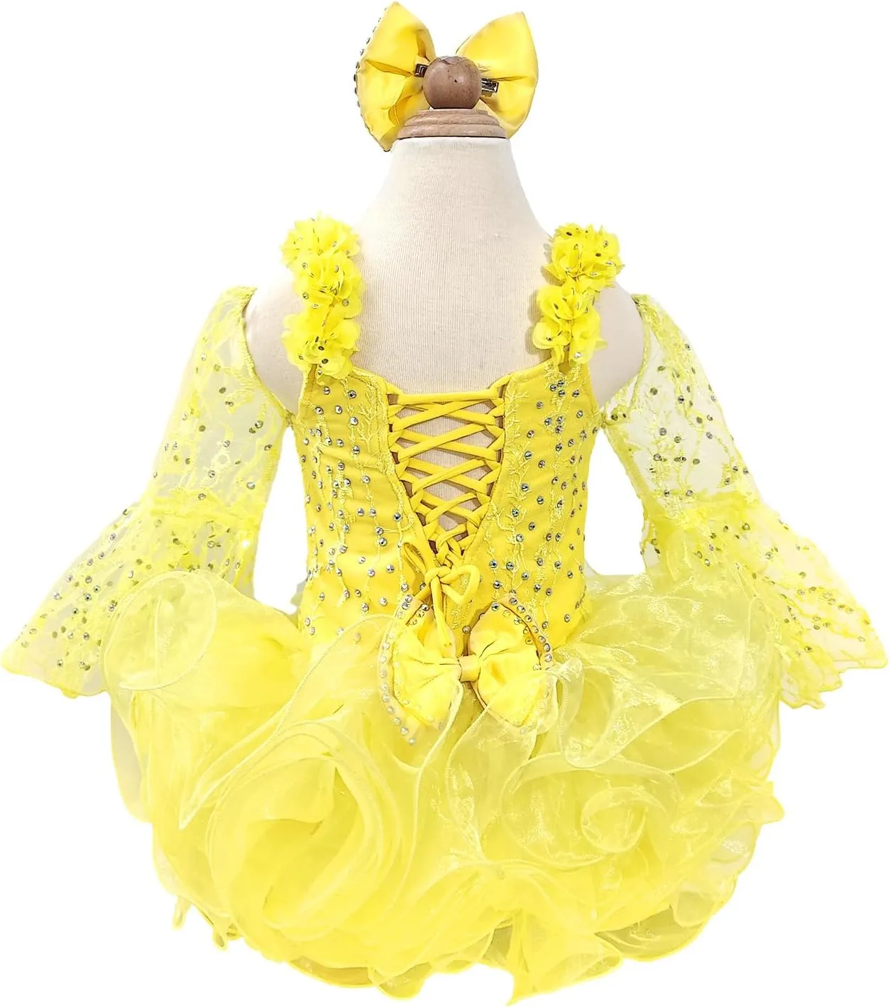 Baby Girls Handmade Beaded Dresses Pageant Dress Birthday Dresses infent Princess Dress
