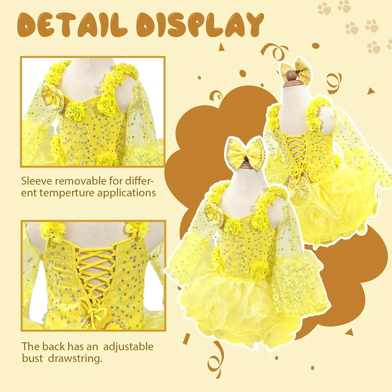 Baby Girls Handmade Beaded Dresses Pageant Dress Birthday Dresses infent Princess Dress
