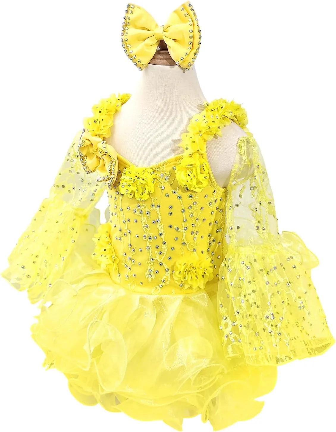Baby Girls Handmade Beaded Dresses Pageant Dress Birthday Dresses infent Princess Dress