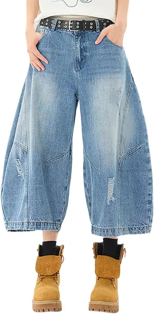 Baggy Jean Shorts for Men Summer Casual Loose Fit Y2K Hip Hop Long Denim Shorts Streetwear