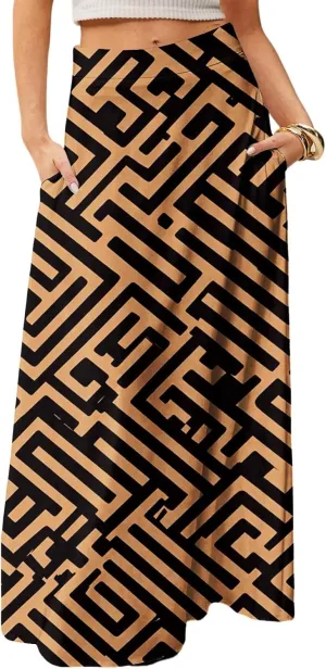 Beach Skirts for Women, Boho Vacation Elegantes Trendy Maxi Womens Skirts