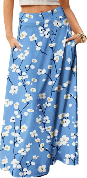Beach Skirts for Women, Boho Vacation Elegantes Trendy Maxi Womens Skirts