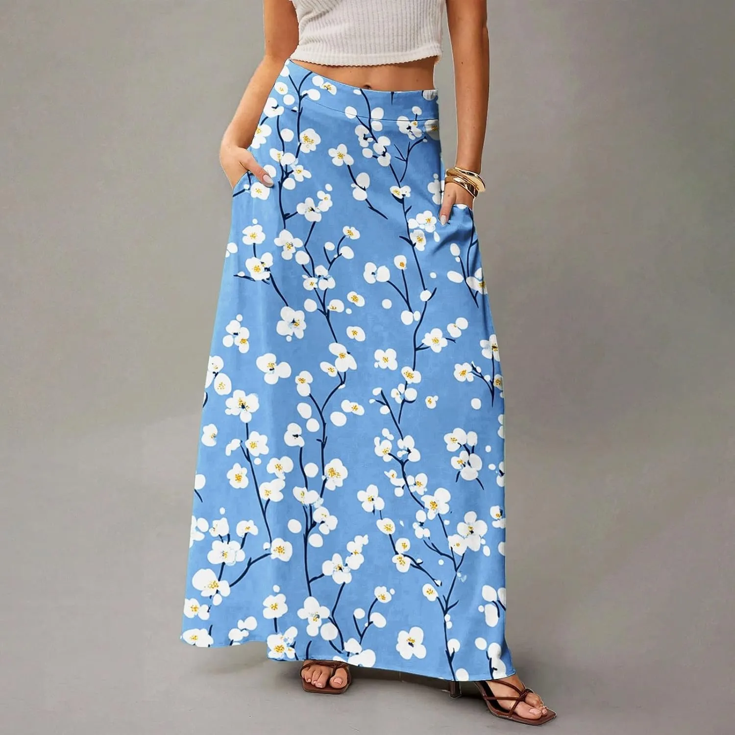Beach Skirts for Women, Boho Vacation Elegantes Trendy Maxi Womens Skirts
