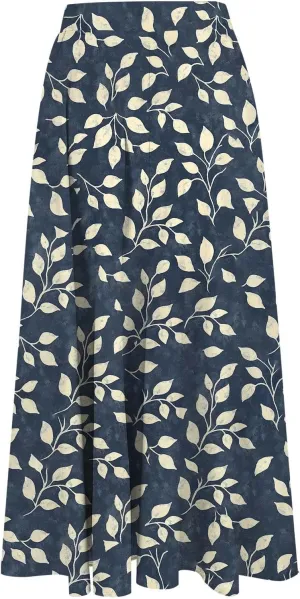 Boho Floral Maxi Skirts for Women Summer Beach Vacation A-Line Pleated Long Skirts Elastic High Waisted Flowy Skirt