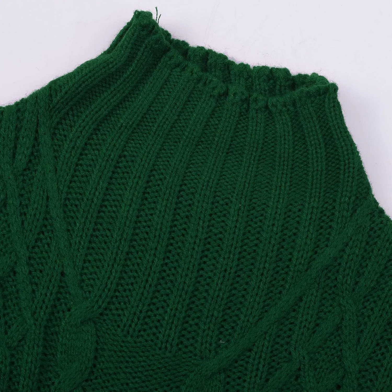 Cable Knit Sweater Women Casual Turtleneck Sweater Long Sleeve Pullover Tops Slim Fit Sweatshirts Tunic Tops