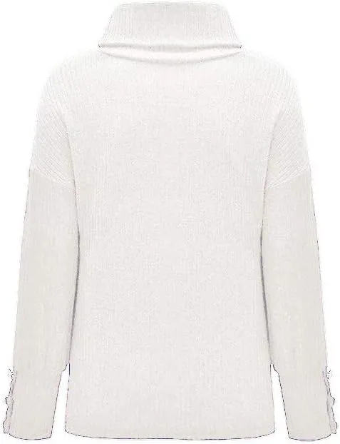CRNTCEM Womens Cotton Turtleneck Sweater 2024 Winter Thick Cable Knitted Jumper Cowl Neck Long Sleeve Chunky Pullover Sweater