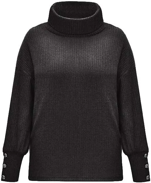 CRNTCEM Womens Cotton Turtleneck Sweater 2024 Winter Thick Cable Knitted Jumper Cowl Neck Long Sleeve Chunky Pullover Sweater