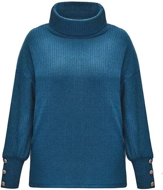 CRNTCEM Womens Cotton Turtleneck Sweater 2024 Winter Thick Cable Knitted Jumper Cowl Neck Long Sleeve Chunky Pullover Sweater