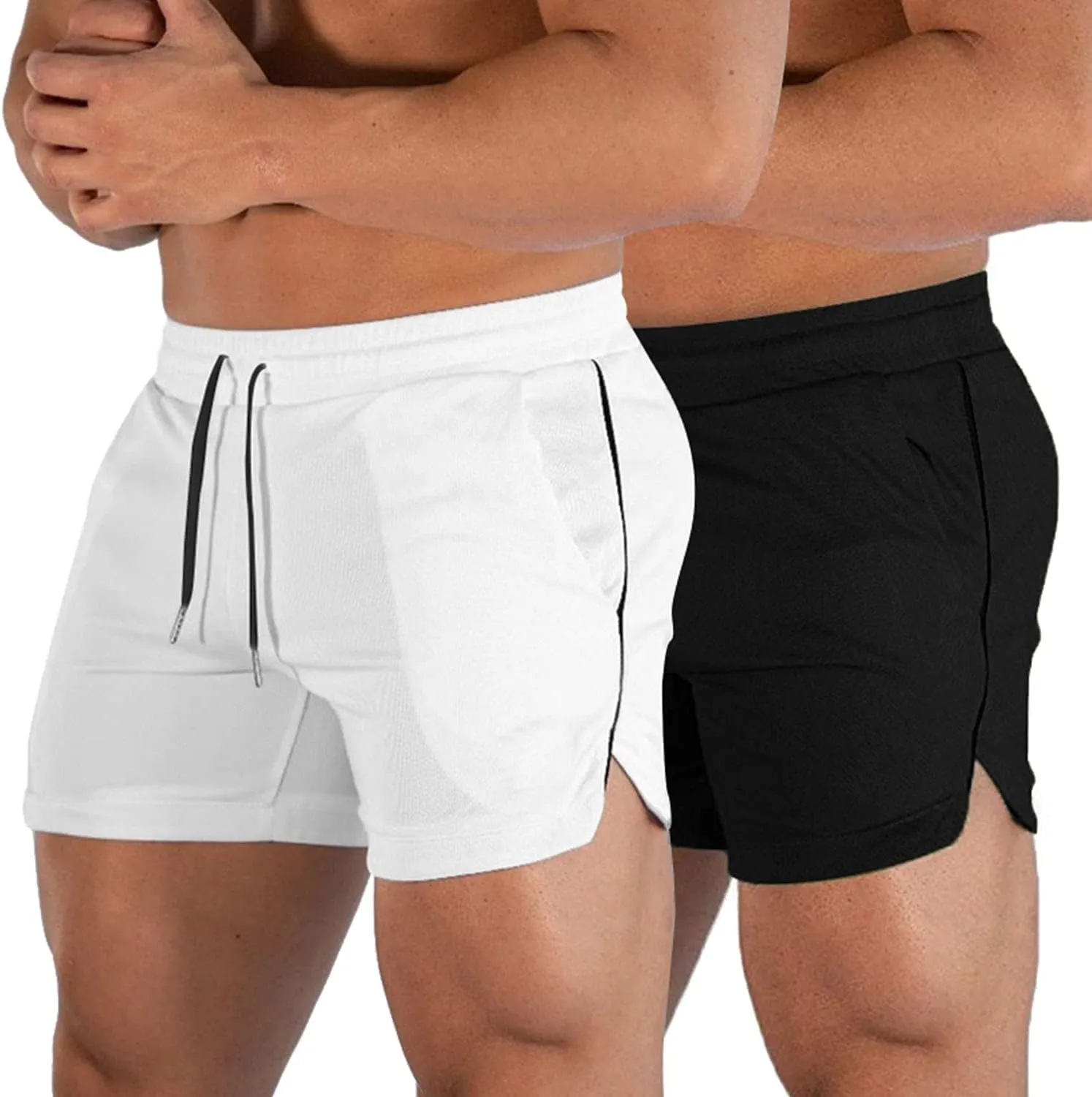 EVERWORTH Men's Athletic Shorts Gym Workout Short Shorts Casual Shorts Running Bodybuilding 5 Inch Inseam Shorts