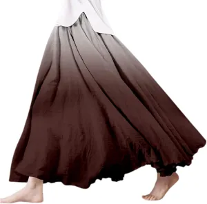 Floral Maxi Skirts for Women Summer Hawaii Boho Maxi Skirt Casual Elastic Waist A Line Dresses for Vacation