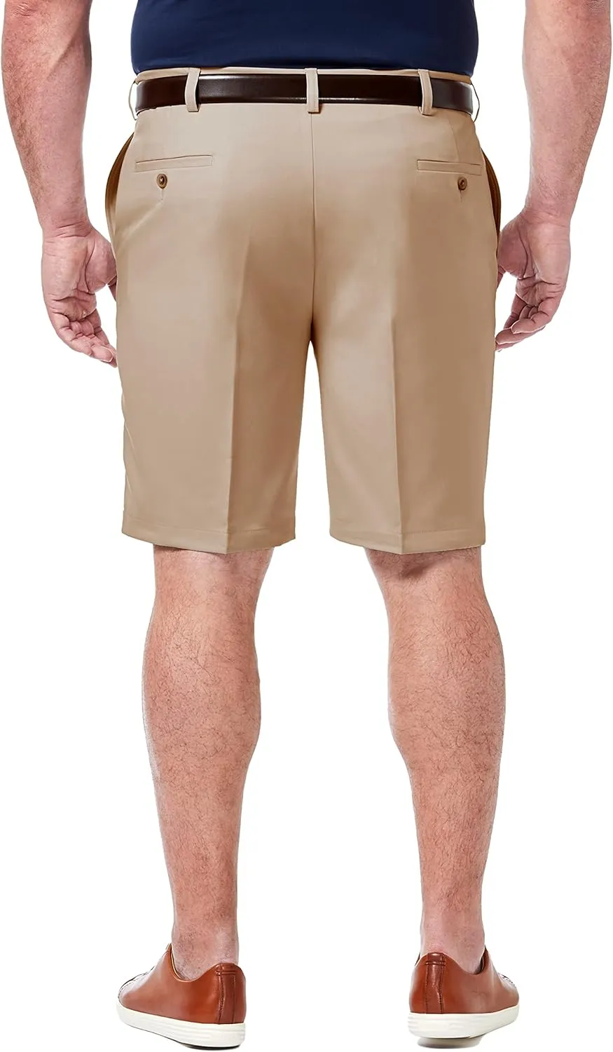 Haggar Men's Cool 18 Pro Straight Fit Flat Front 4-Way Stretch Expandable Waist Short-Big & Tall Sizes