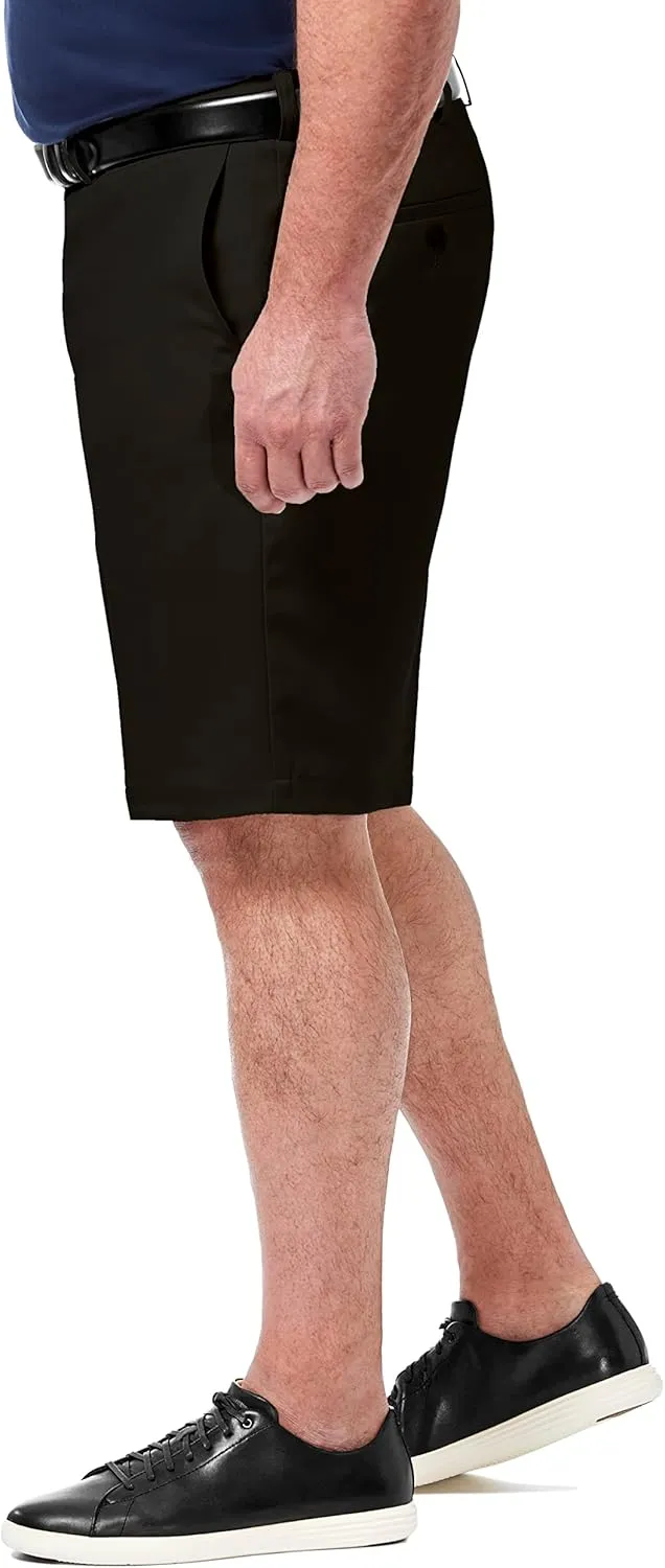 Haggar Men's Cool 18 Pro Straight Fit Flat Front 4-Way Stretch Expandable Waist Short-Big & Tall Sizes