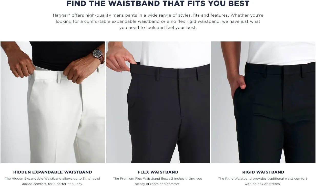 Haggar Men's Cool 18 Pro Straight Fit Flat Front 4-Way Stretch Expandable Waist Short-Big & Tall Sizes