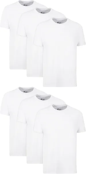 Hanes Men's Cotton Undershirts - Moisture-Wicking Crew Neck Tees, 6 Pack - White, Regular Fit