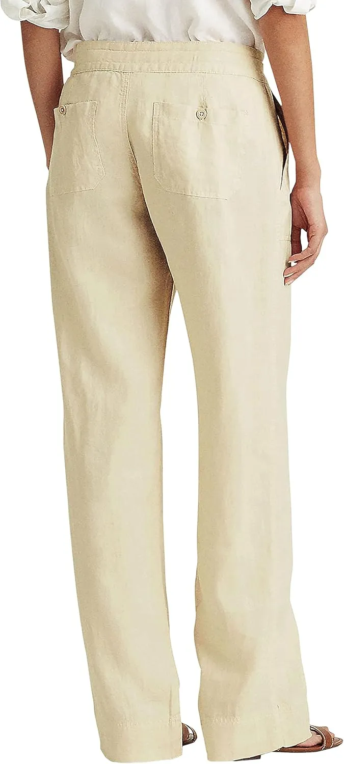 Hat and Beyond Womens Premium Soft Linen Shorts & Pants Relaxed Fit Comfort Resort Wear Boho Beach Coverup Style
