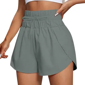 High Waisted Running Shorts for Women Summer Mesh Liner Quick Dry Sport Athletic Workout Shorts with Pockets Outfits