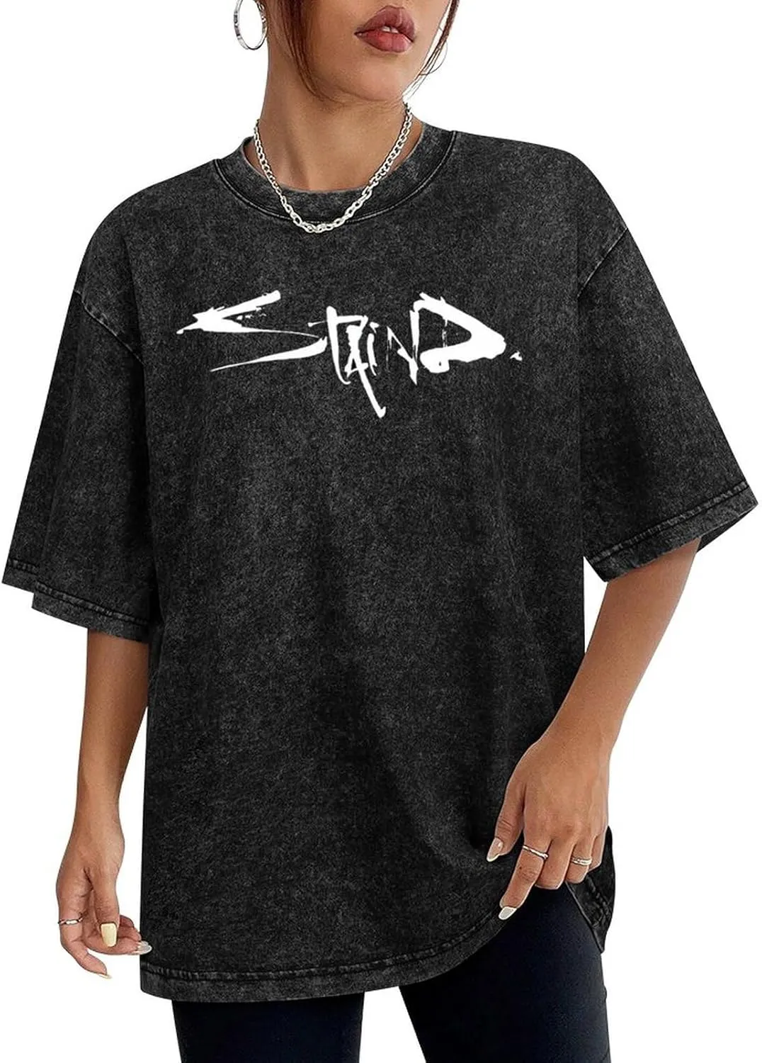 Lightweight Retro Oversized Cotton T-Shirts Stylish Shirt Crew Neck Tees