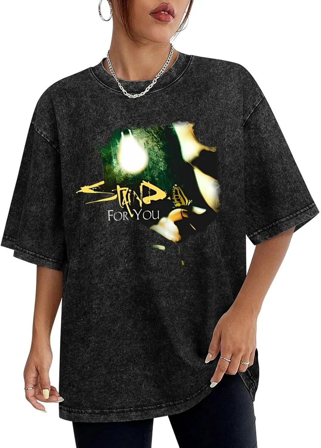 Lightweight Retro Oversized Cotton T-Shirts Stylish Shirt Crew Neck Tees
