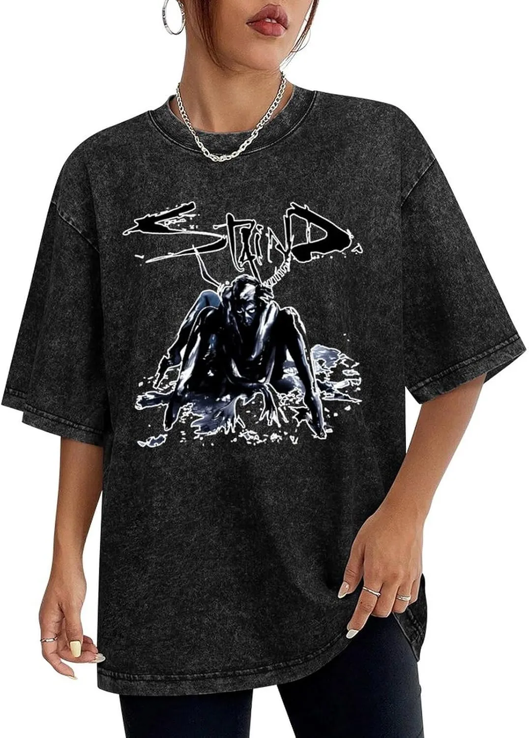 Lightweight Retro Oversized Cotton T-Shirts Stylish Shirt Crew Neck Tees