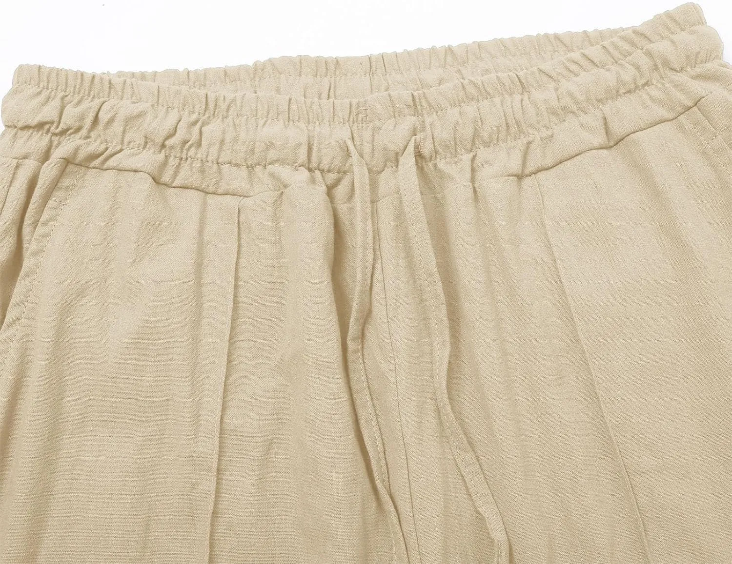 Linen Pants Women Plus Size Breathable Lightweight Cotton Straight Leg Pants Loose Fit Casual Summer Beach Trouser