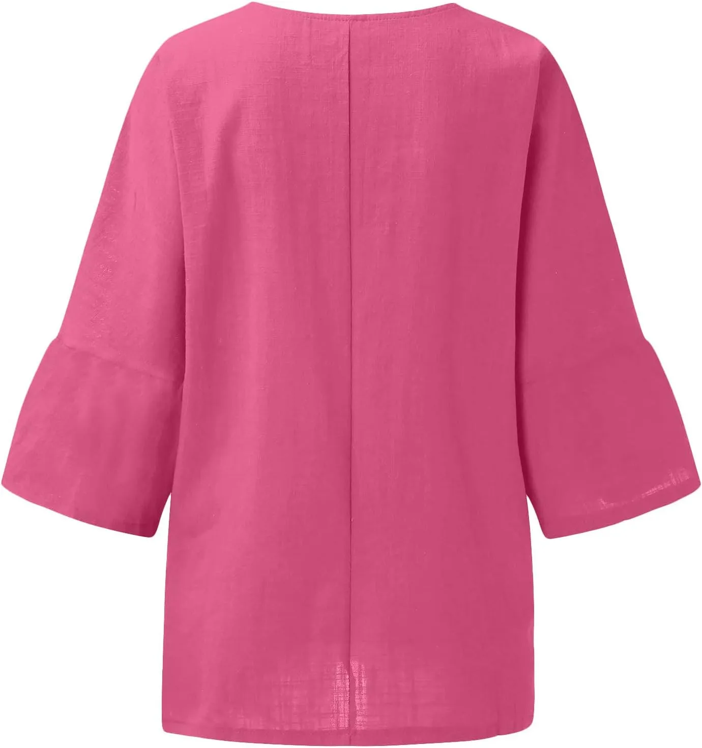Linen Shirts for Women Dressy Casual 3/4 Sleeve Cotton Linen Tshirt Plus Size Tops Trendy Tunic Cute Tees Comfy Flowy Blouses
