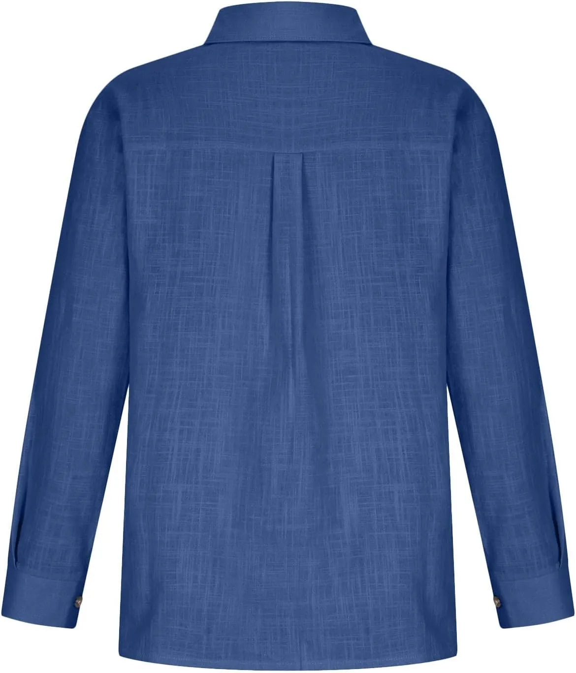 Linen Shirts for Women Long Sleeve Button Down T Shirts Dressy Casual Tops Solid Casual Work Blouses with Pocket