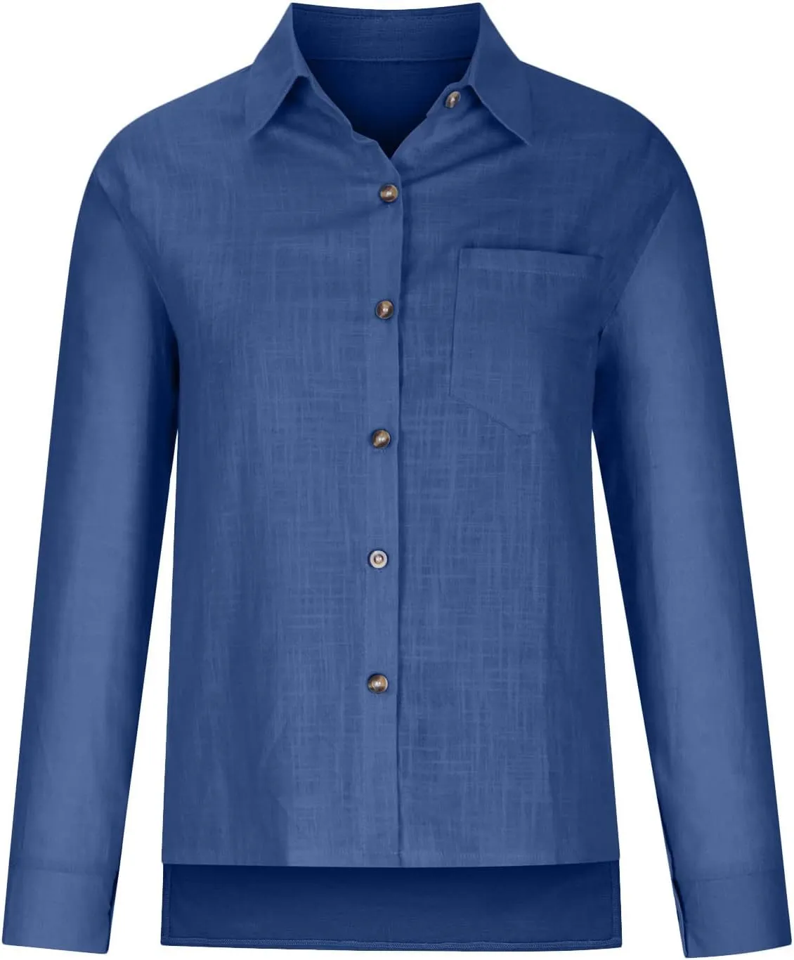 Linen Shirts for Women Long Sleeve Button Down T Shirts Dressy Casual Tops Solid Casual Work Blouses with Pocket
