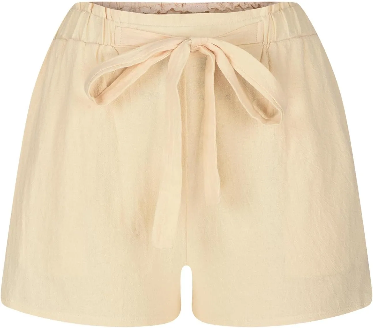 Linen Shorts for Women Summer High Waisted Elastic Running Pants Loose Fit Breathable Beach Vacation Shorts