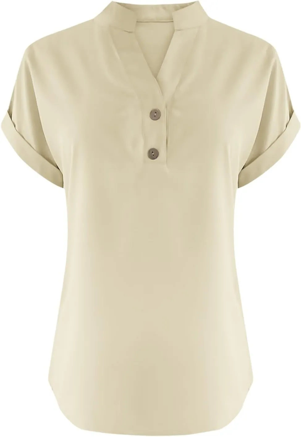 Linen Summer Tops for Women 2025 Trendy Short Sleeve Shirt Casual Button V Neck Tunic Plus Size Blouses Outfits