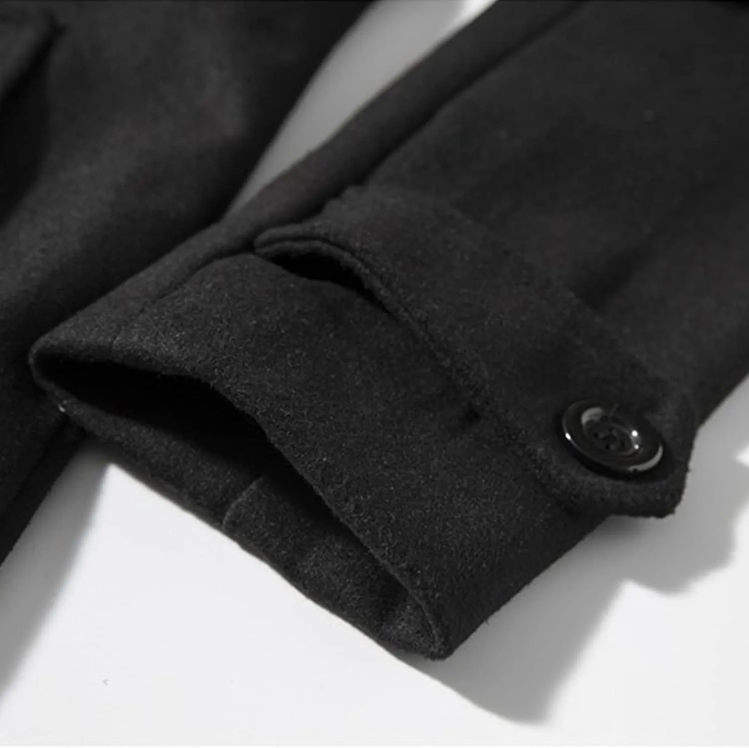 Lu's Chic Men's Long Sleeve Tops Double Breasted Slim Fit Pea Coat Jacket Fashion Outerwear