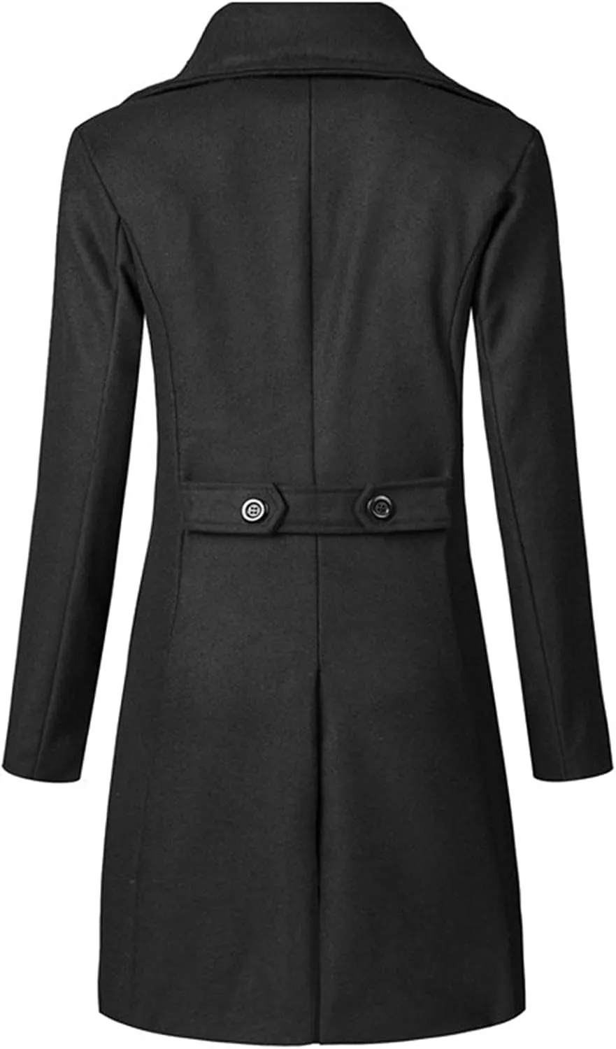 Lu's Chic Men's Long Sleeve Tops Double Breasted Slim Fit Pea Coat Jacket Fashion Outerwear