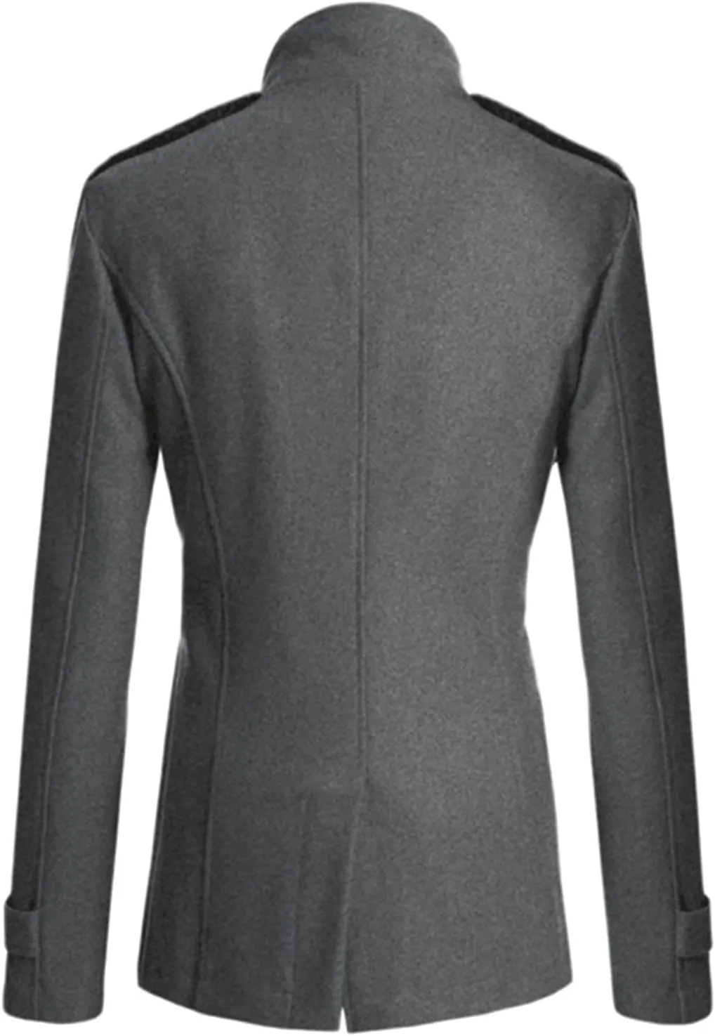 Lu's Chic Men's Long Sleeve Tops Double Breasted Slim Fit Pea Coat Jacket Fashion Outerwear