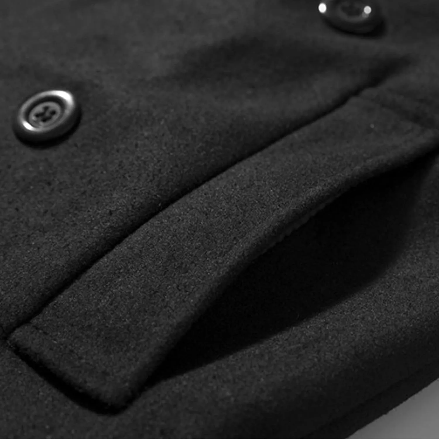 Lu's Chic Men's Long Sleeve Tops Double Breasted Slim Fit Pea Coat Jacket Fashion Outerwear