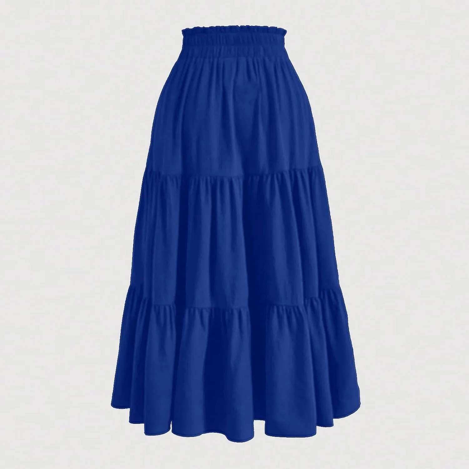 Maxi Skirts for Women 2025 Summer Boho Elastic Waist Skirts Drawstring Plus Size Trendy Casual Loose Long Skirt Dress